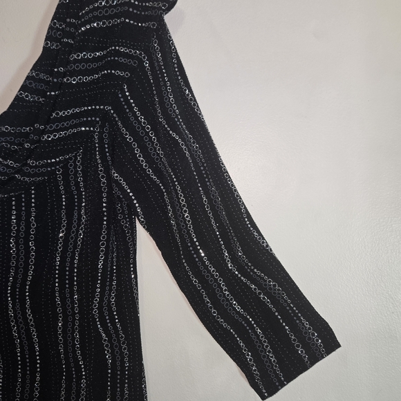 Patra Black and Silver Striped Blouse - Picture 3 of 6